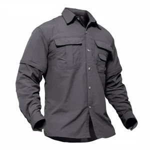 Men's Military Hiker Style Shirt Men Removable Sleeve Quick Dry