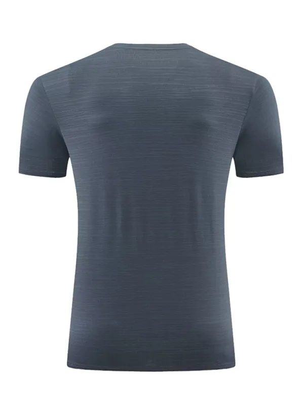 Men's new ice silk quick dry round neck short sleeve sports T-shirt