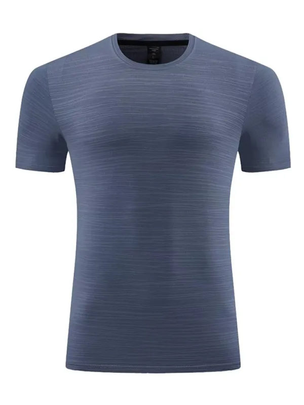 Men's new ice silk quick dry round neck short sleeve sports T-shirt