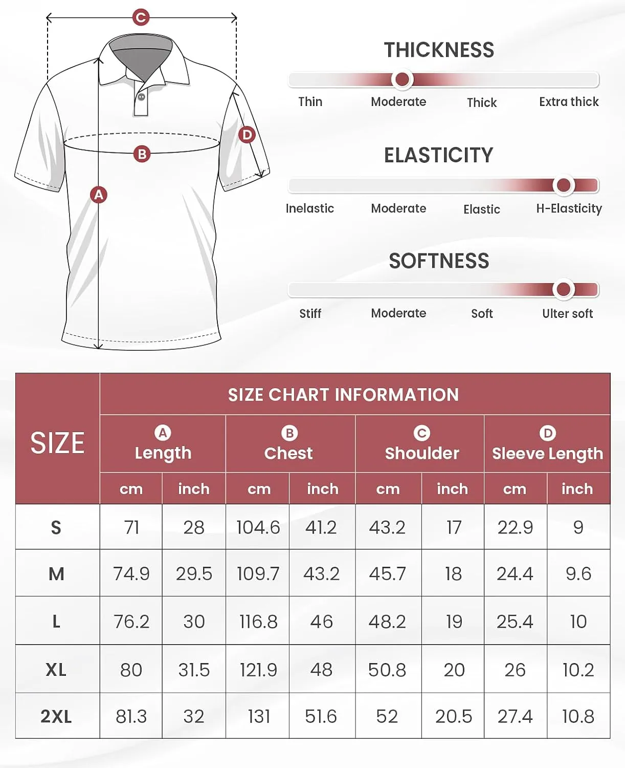 Men's Performance Moisture Wicking Quick Dry Classic Shirts