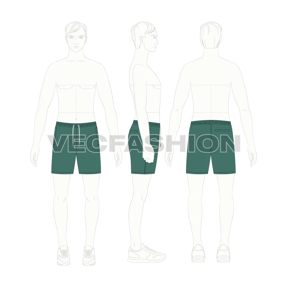 Mens Short Length Swim Shorts