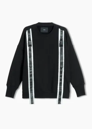 Men's Sweatshirt Reflective Tape Sweatshirt in Black