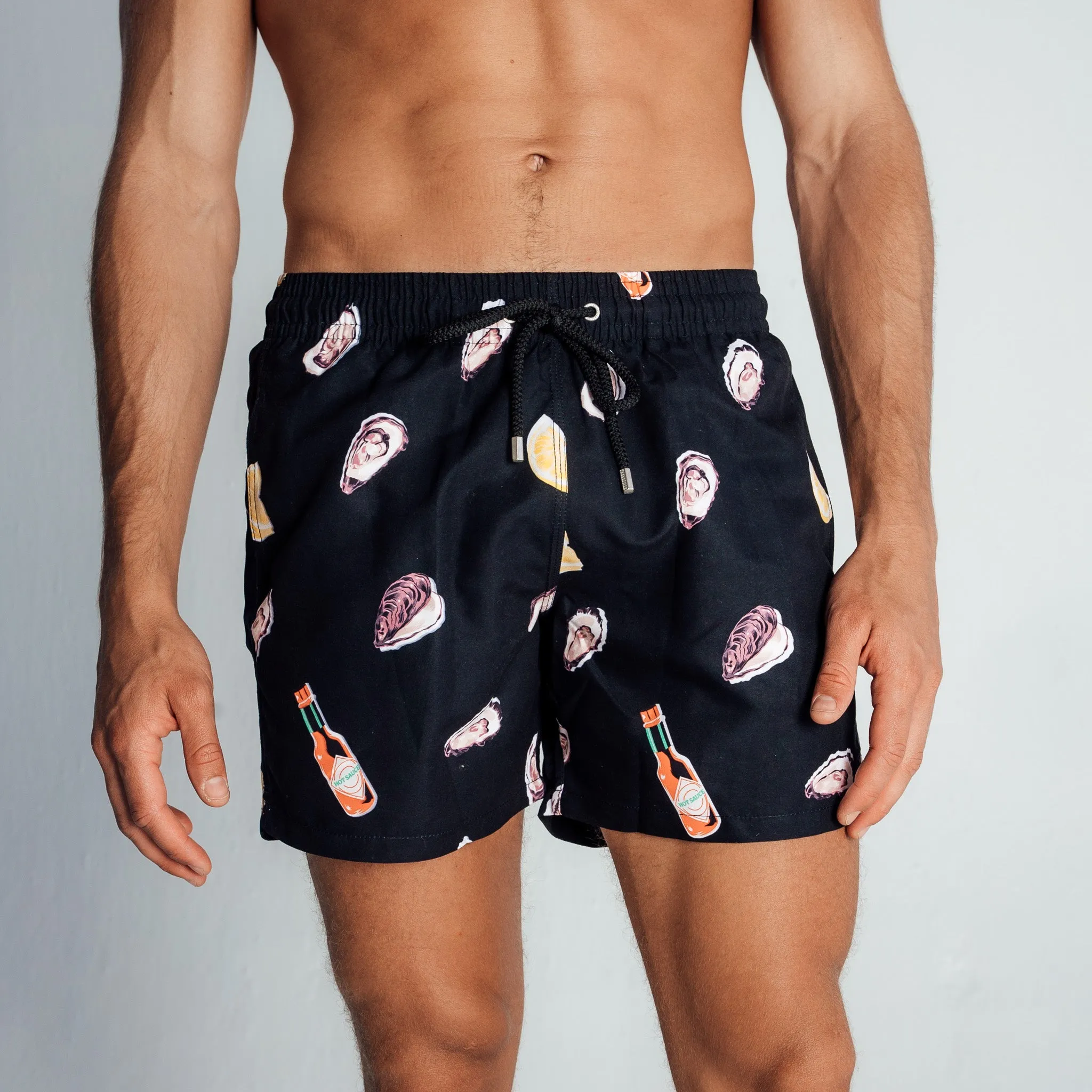 Mid-length Swim Shorts | Oysters / Black