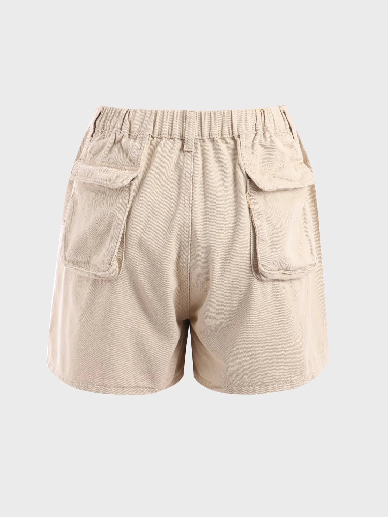 Midsize American Style Elastic-Waisted Cargo Shorts