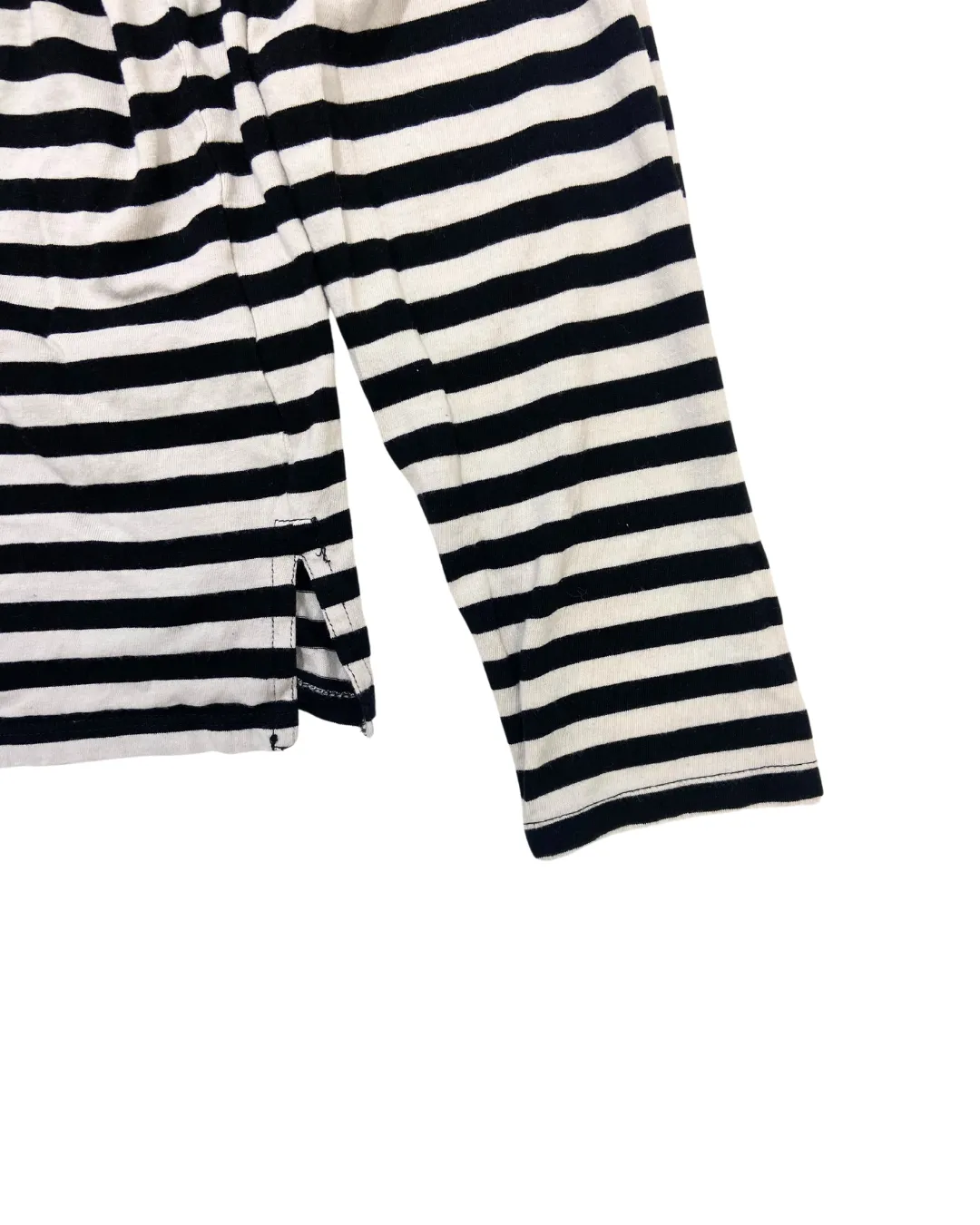Monki Black and White Striped Long-Sleeve Top