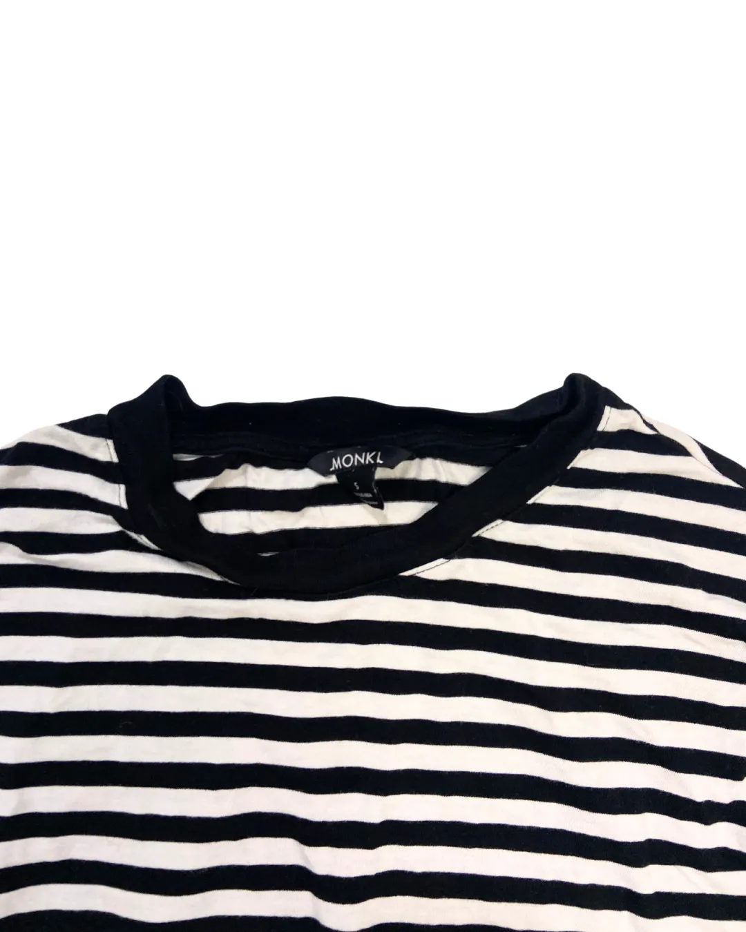 Monki Black and White Striped Long-Sleeve Top