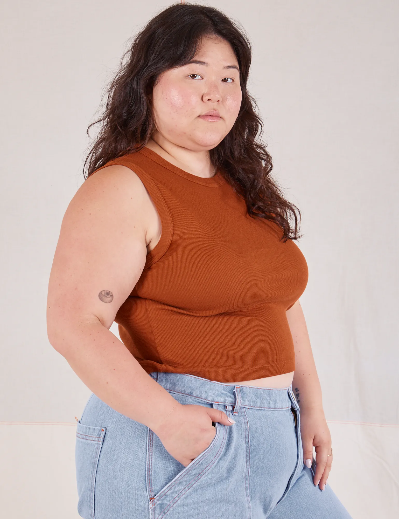 Muscle Tee - Burnt Terracotta
