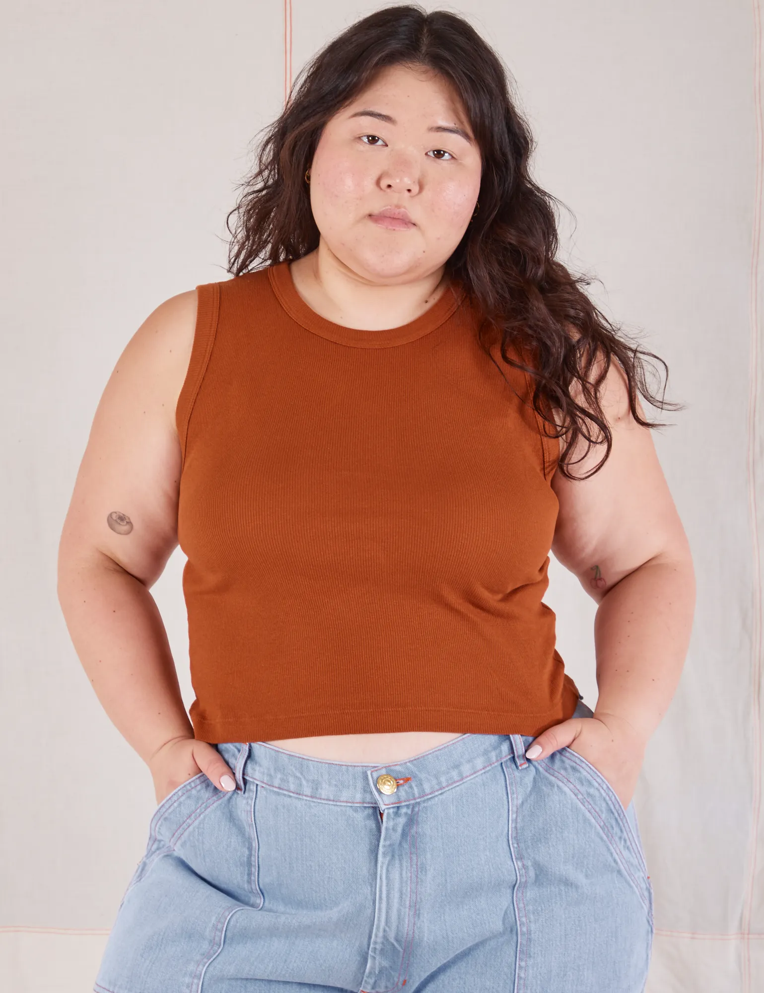 Muscle Tee - Burnt Terracotta