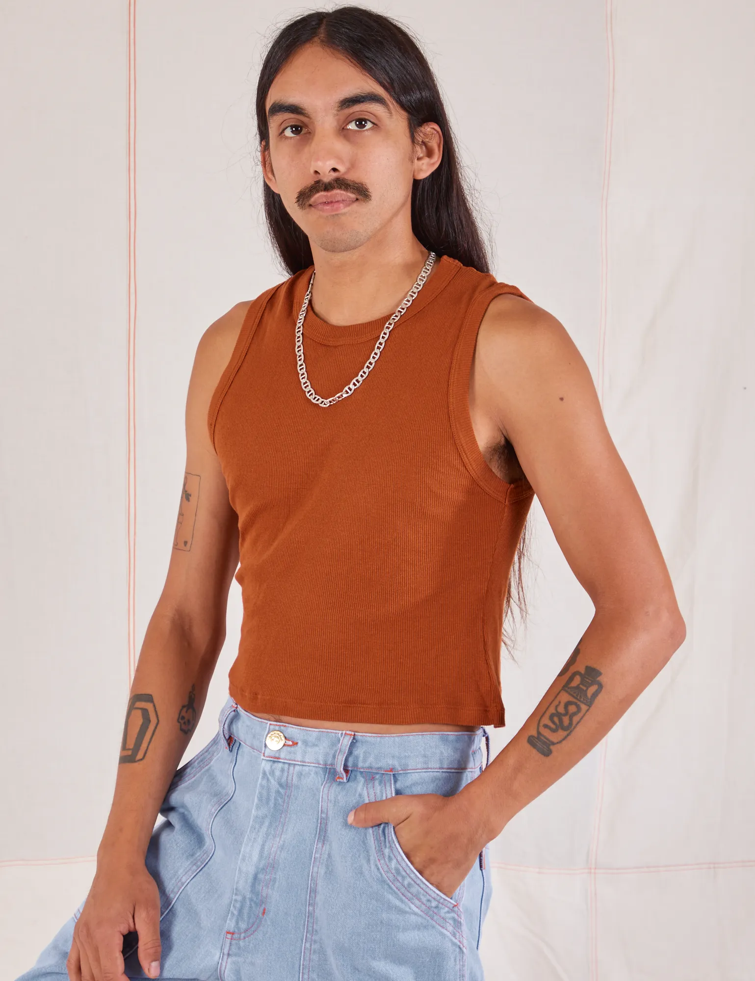 Muscle Tee - Burnt Terracotta