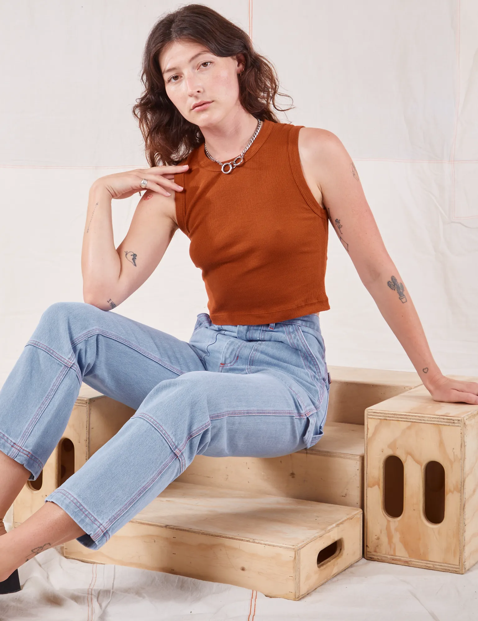 Muscle Tee - Burnt Terracotta