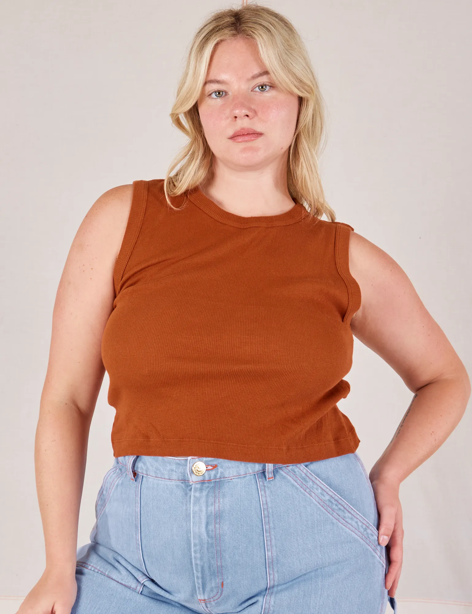 Muscle Tee - Burnt Terracotta