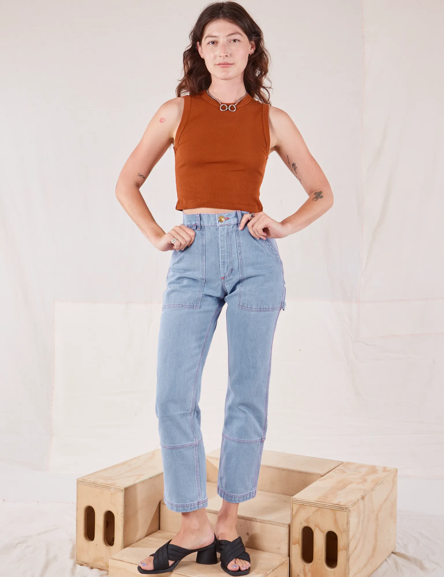 Muscle Tee - Burnt Terracotta
