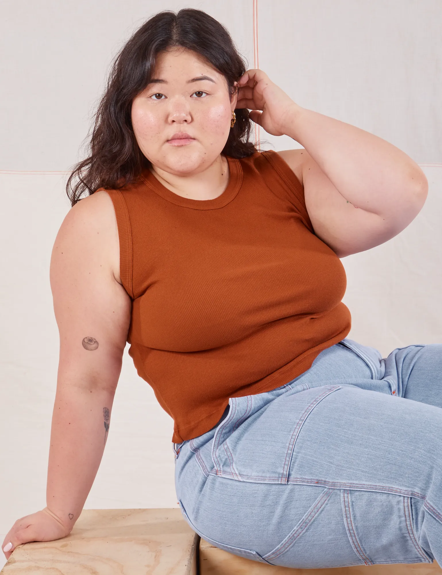 Muscle Tee - Burnt Terracotta