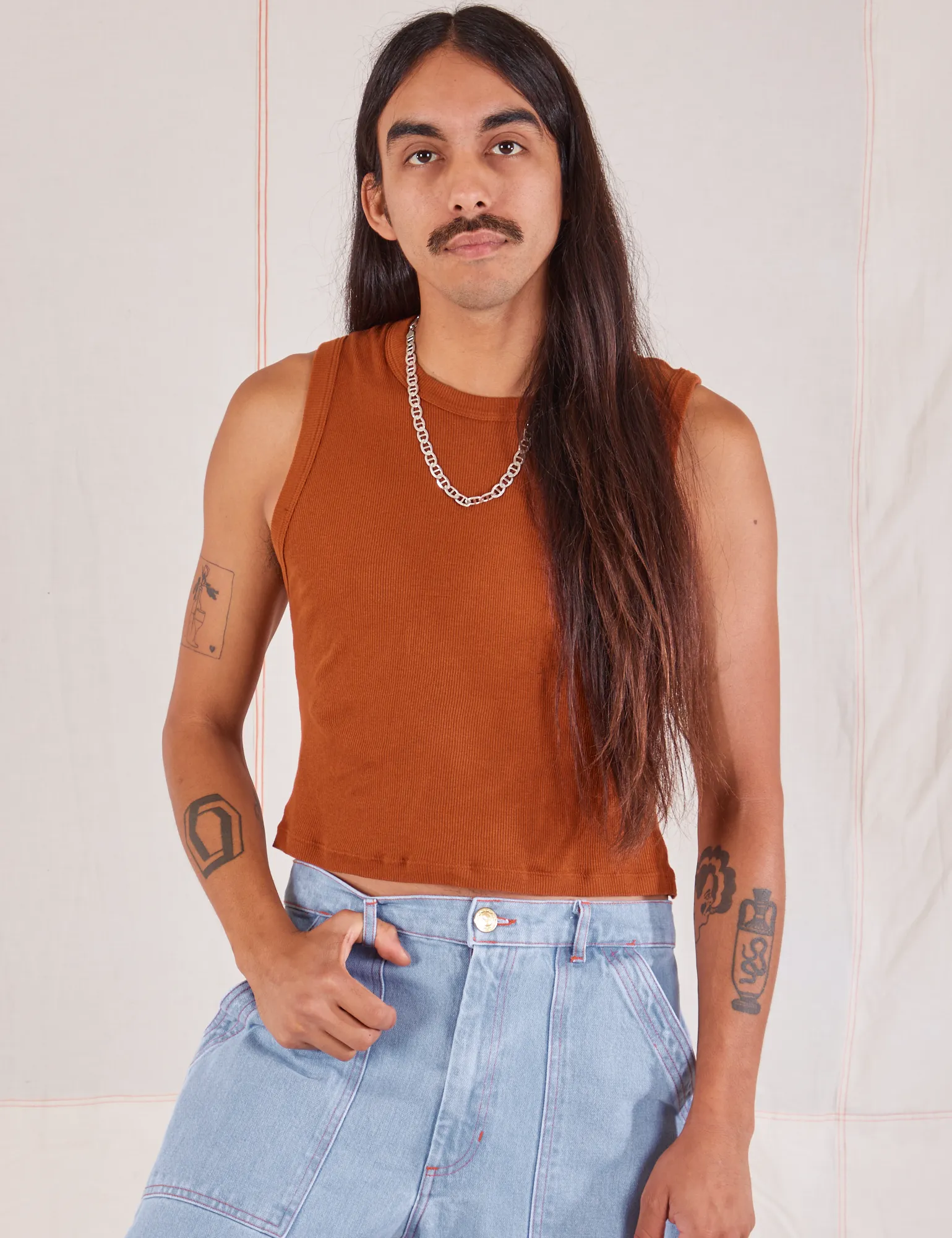 Muscle Tee - Burnt Terracotta