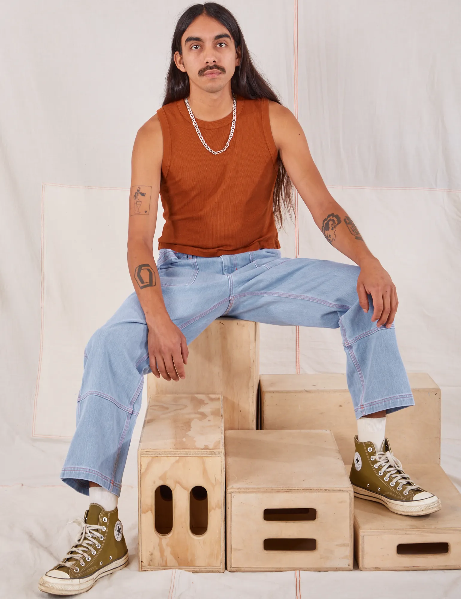Muscle Tee - Burnt Terracotta