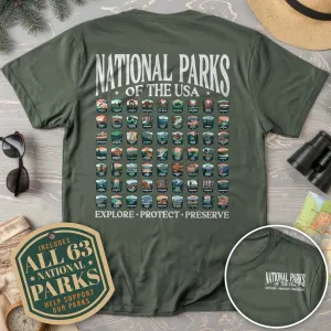 National Parks of the USA 63 Badges Comfort Colors T-Shirt