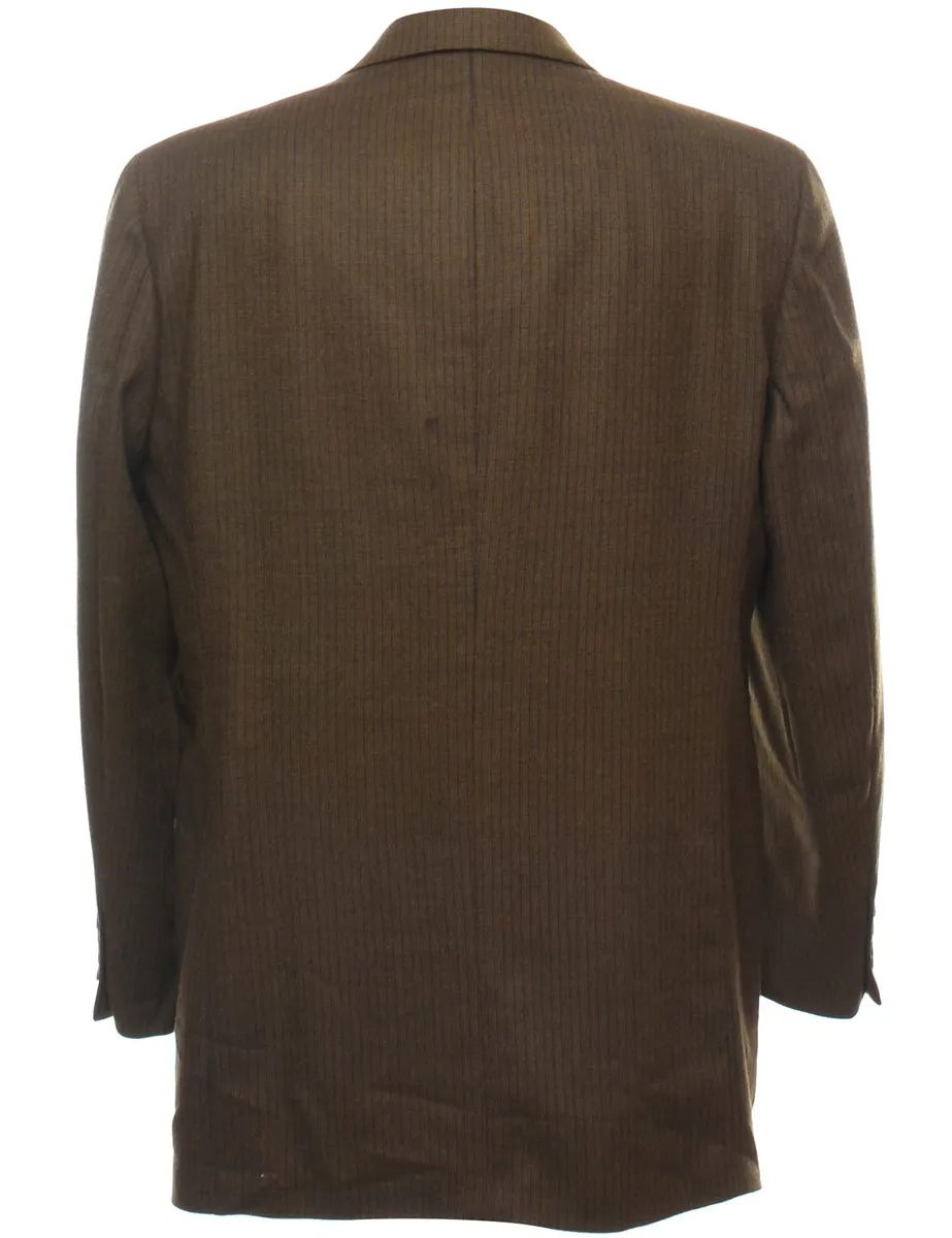 Nautica Olive Green Striped Blazer - L