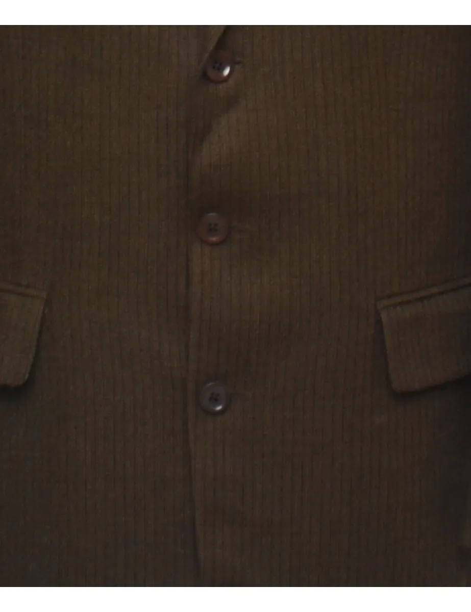 Nautica Olive Green Striped Blazer - L