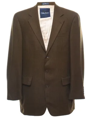Nautica Olive Green Striped Blazer - L