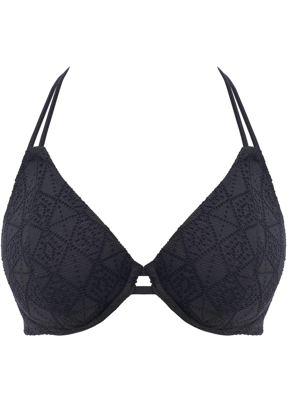 Nomad Nights Black UW Halter Bikini Top, Special Order D Cup to FF Cup