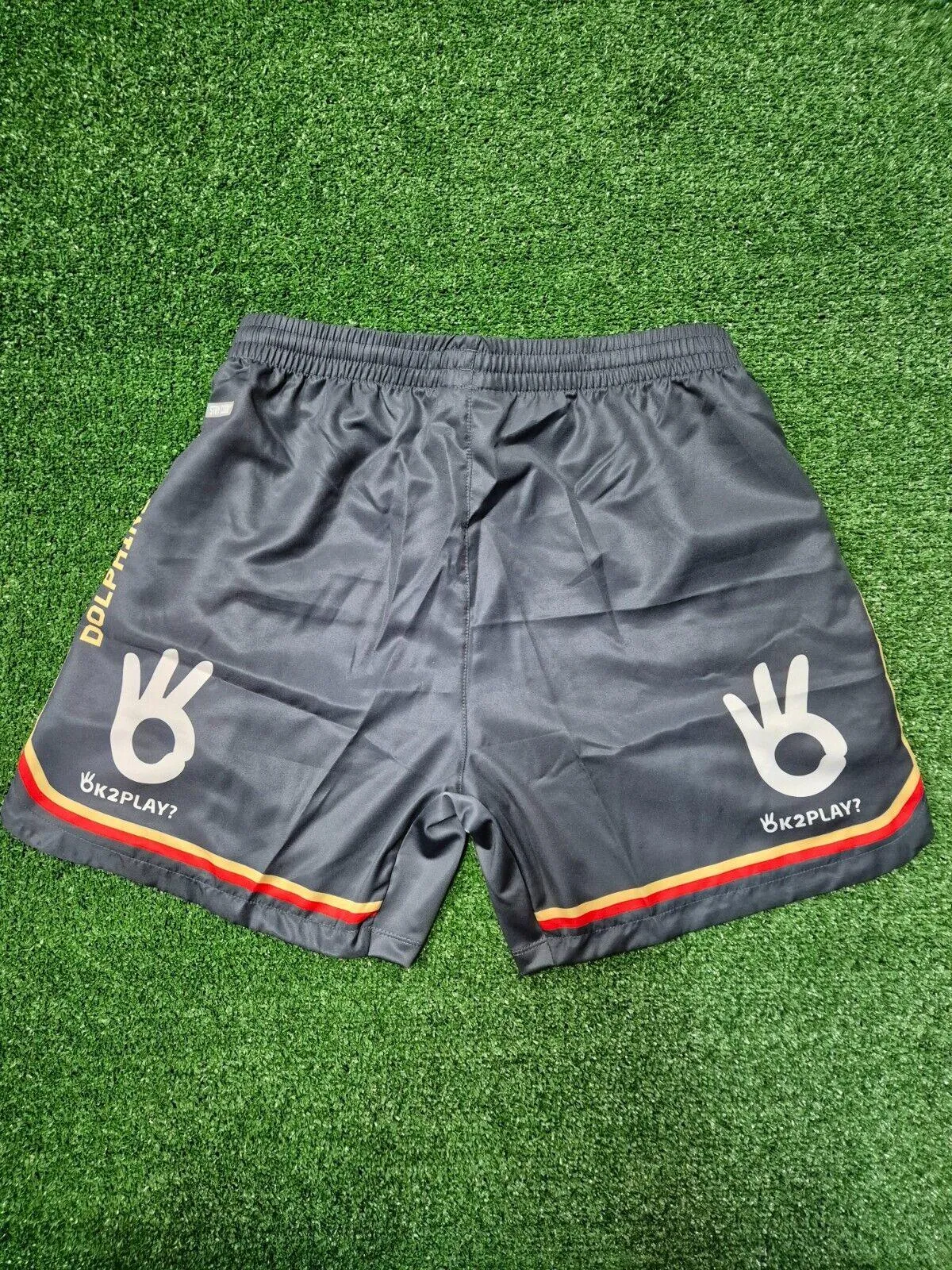 NRL 2024 Training Shorts - Dolphins - Charcoal - Adult - Mens
