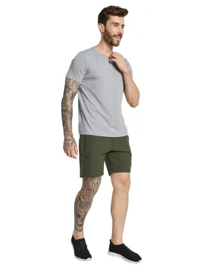 Octave Men Solid Above Knee Regular Fit Mid-Rise Regular Shorts