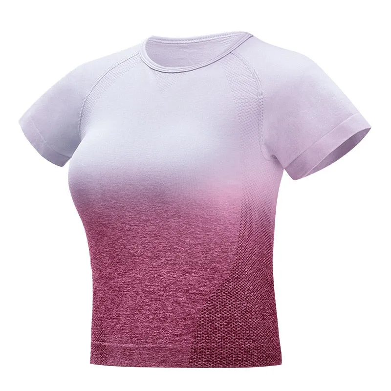 Ombre Seamless Short Sleeve Set