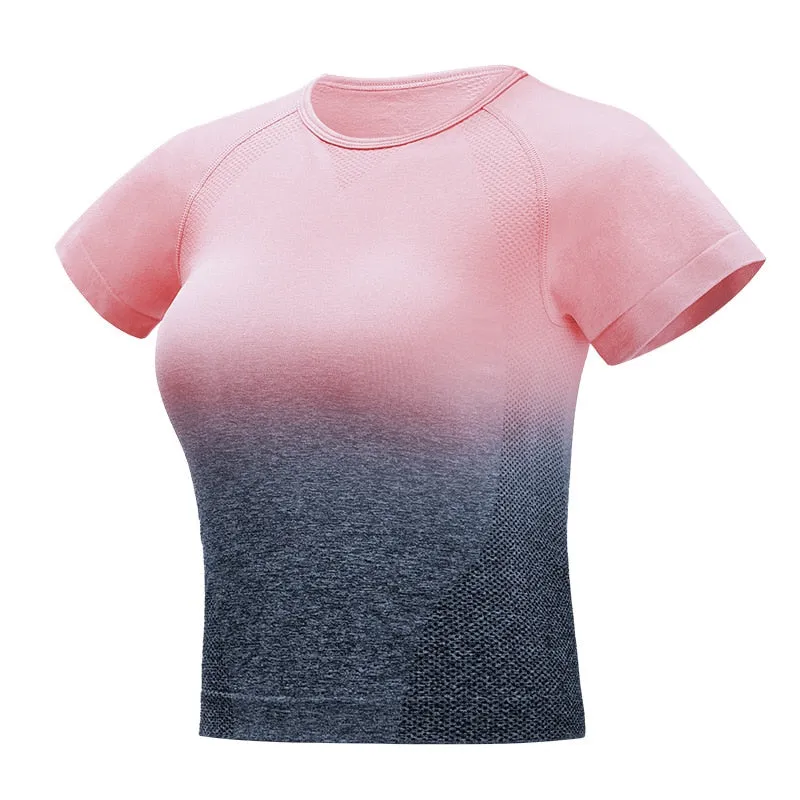 Ombre Seamless Short Sleeve Set