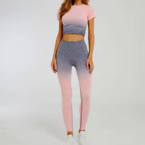 Ombre Seamless Short Sleeve Set