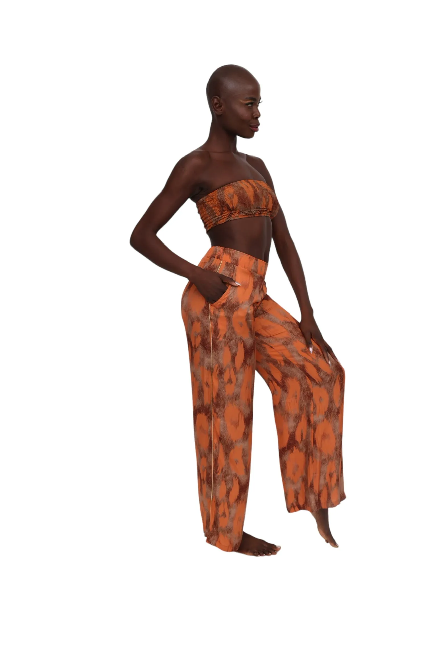 Orange Stampa Pants