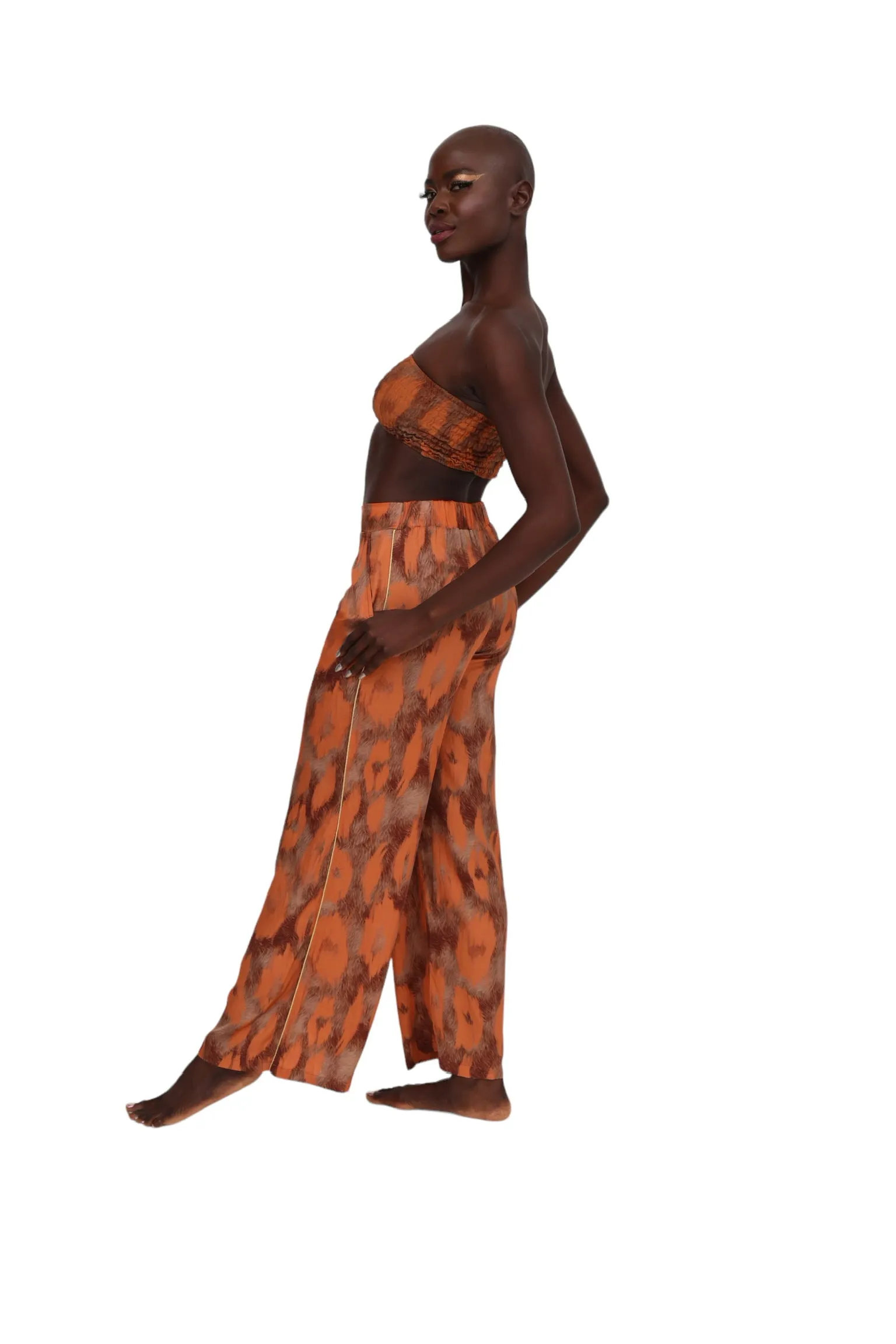 Orange Stampa Pants