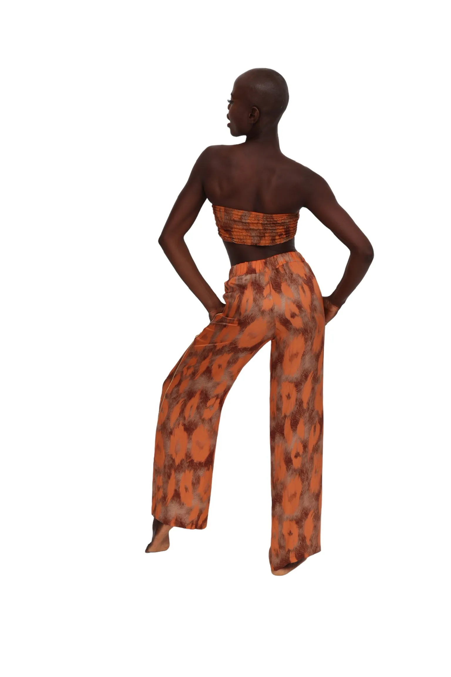 Orange Stampa Pants