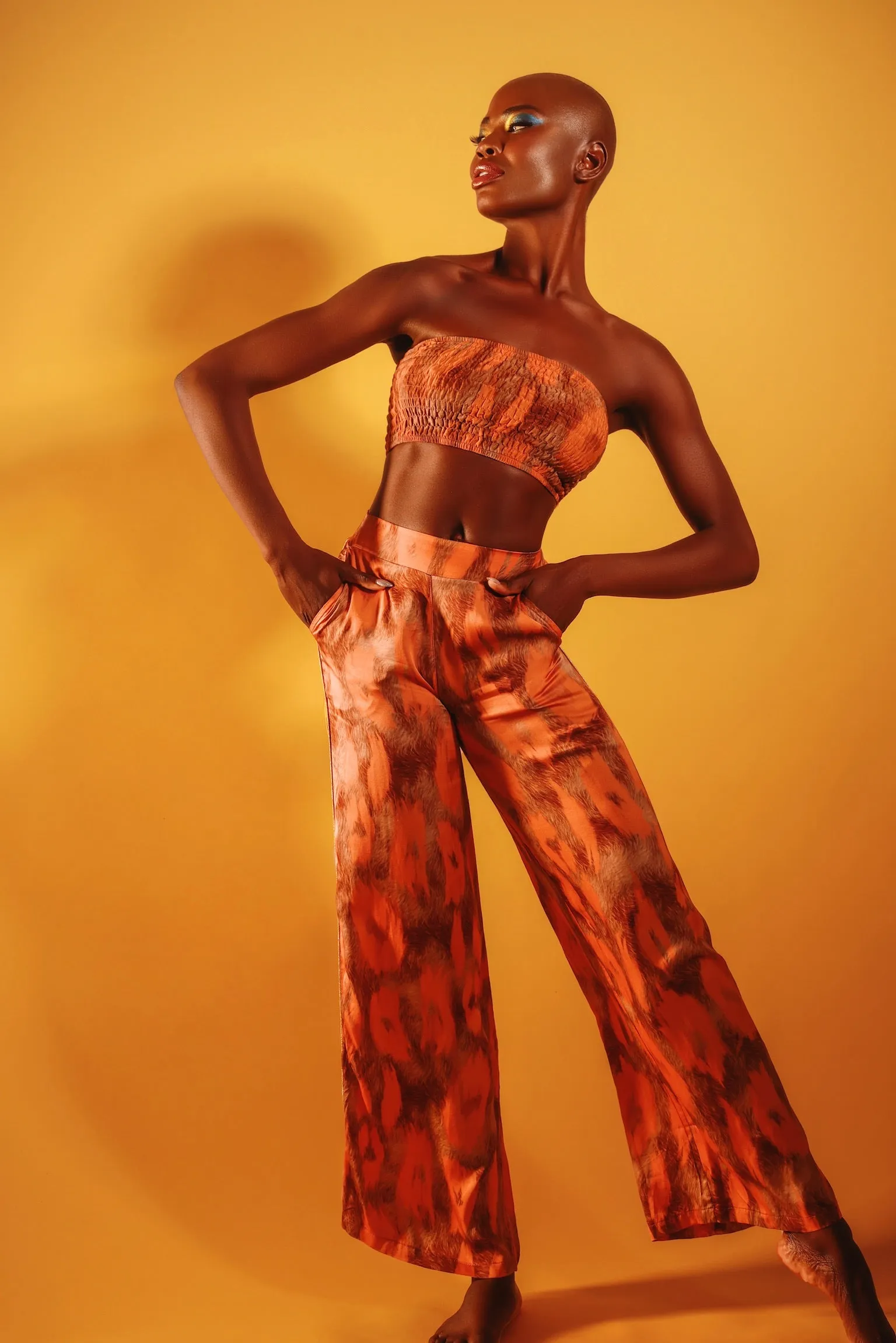 Orange Stampa Pants
