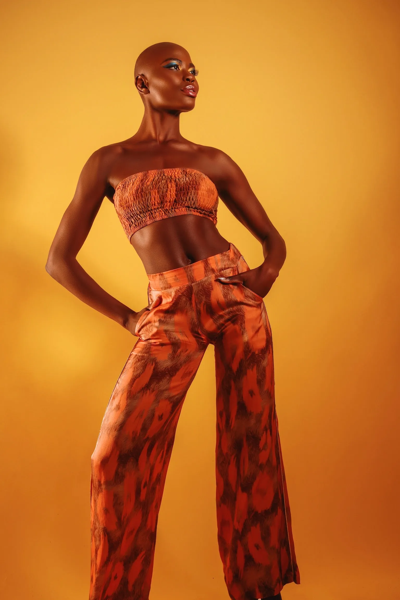 Orange Stampa Pants