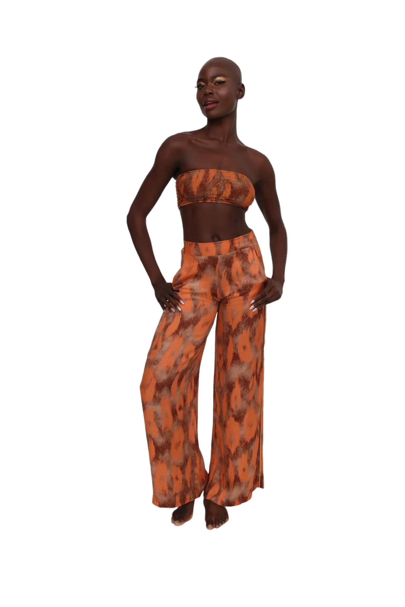 Orange Stampa Pants