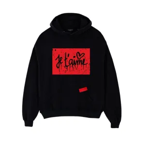 PARTCH Je t'Aime Graphic Hoodie Black