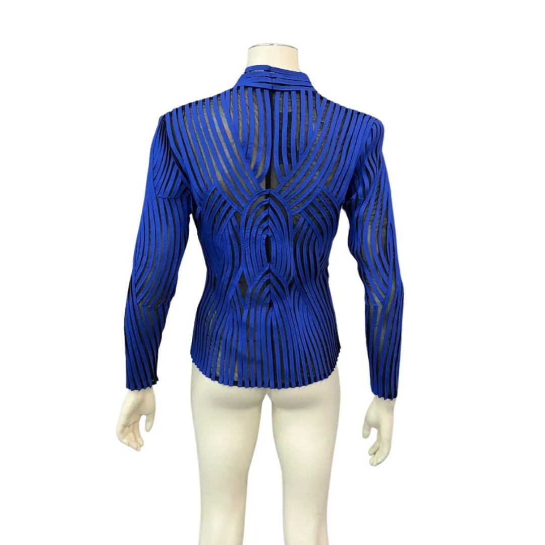 Peck and Peck Womens Striped Zip Up Blazer, Size 8