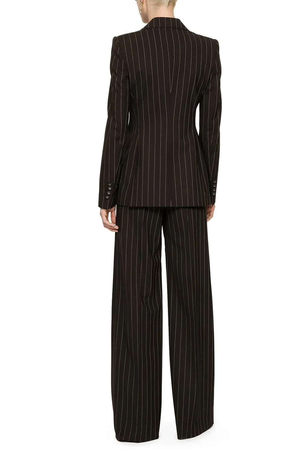 Pinstriped Single Breasted Blazer
