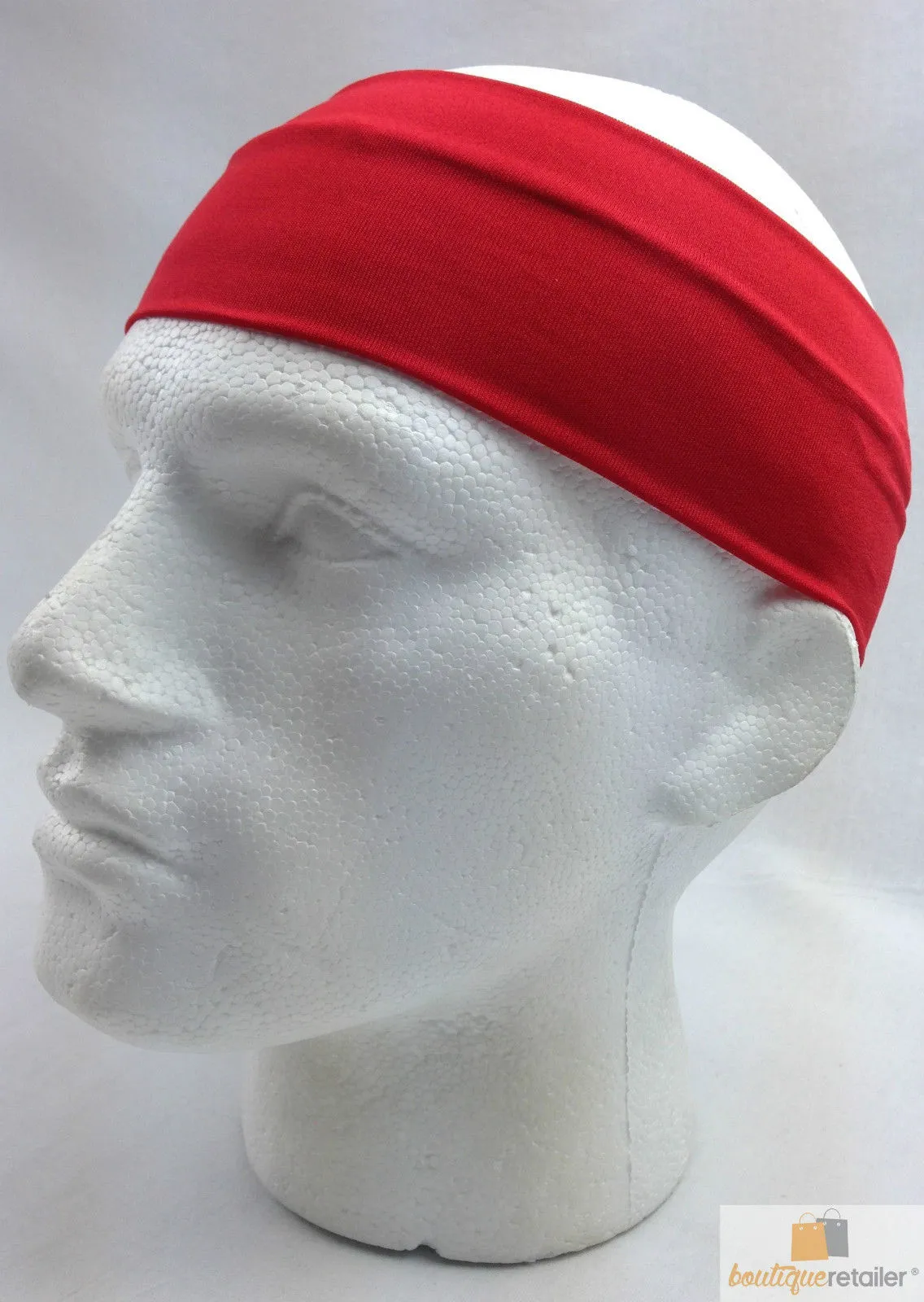 PLAIN HEADBAND Elastic Stretch Sports Yoga Hair Band Unisex 8cm Wide Wrap
