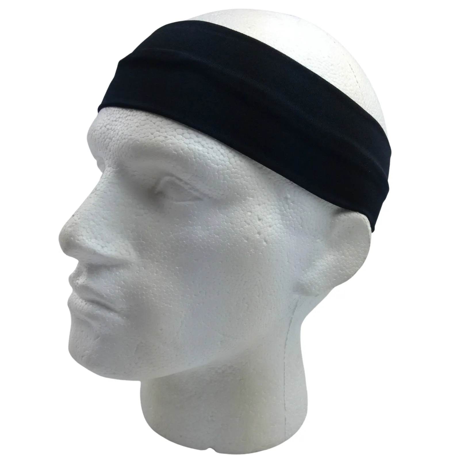 PLAIN HEADBAND Elastic Stretch Sports Yoga Hair Band Unisex 8cm Wide Wrap