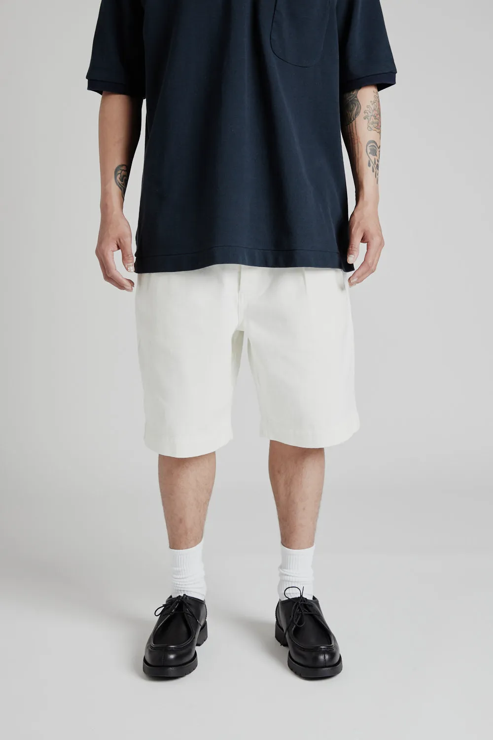 Pleated Shorts - White