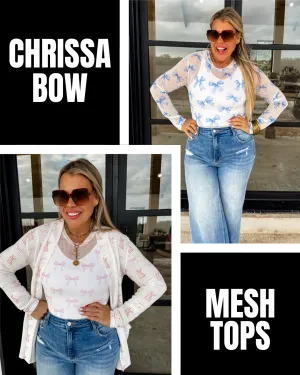 Pre Order: Chrissa Bow Mesh Tops