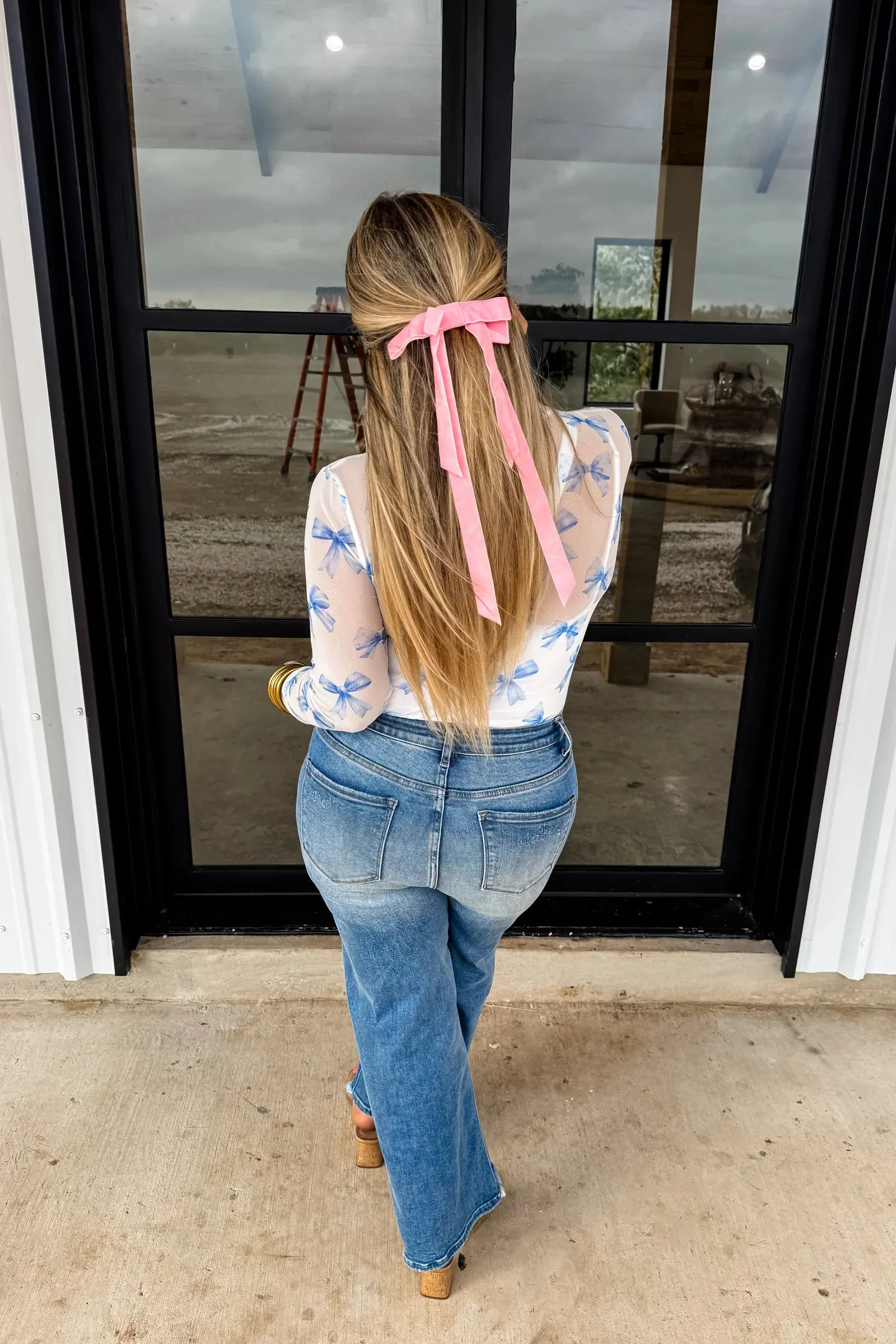 Pre Order: Chrissa Bow Mesh Tops