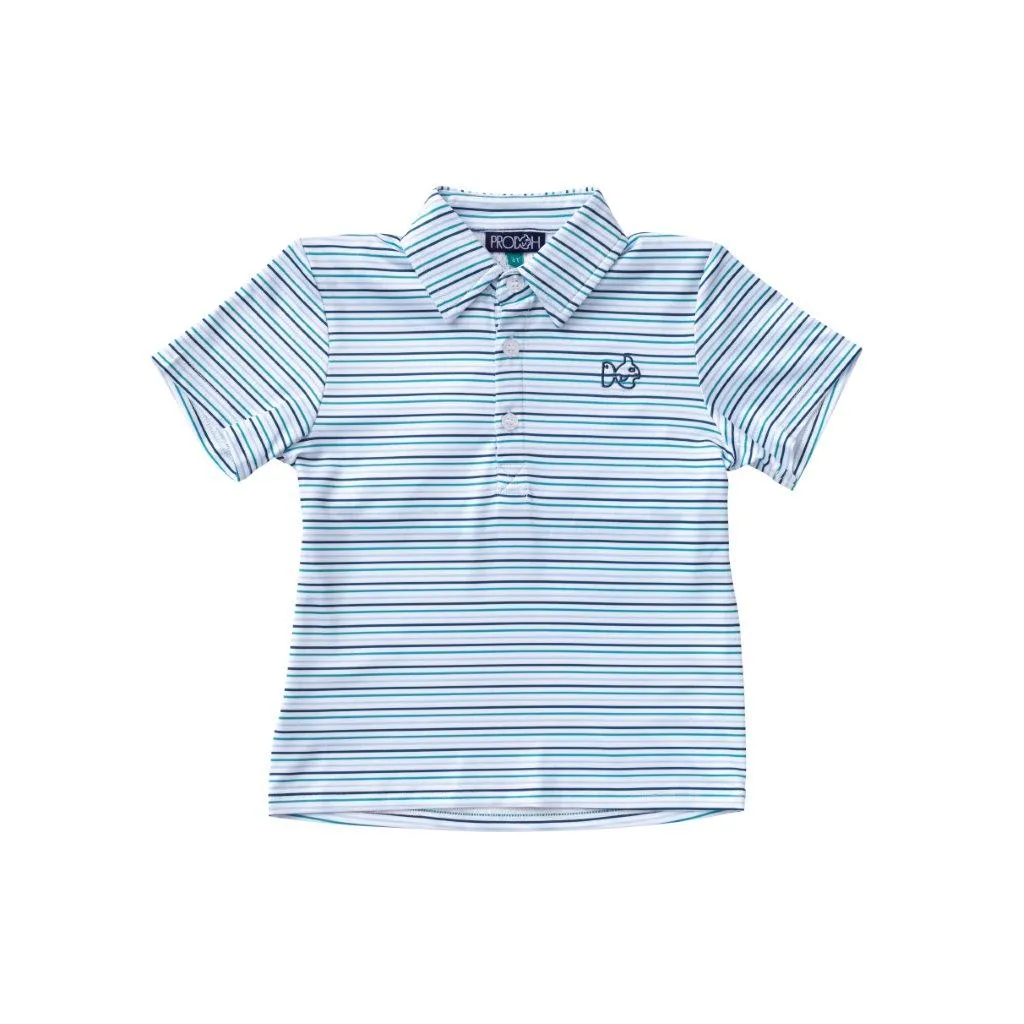 Prodoh Performance Polo in Blueberry Stripe