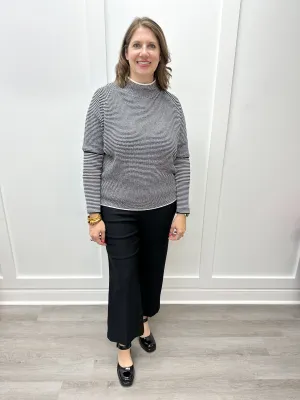 Pull On Palazzo W/ Button Detail - Black