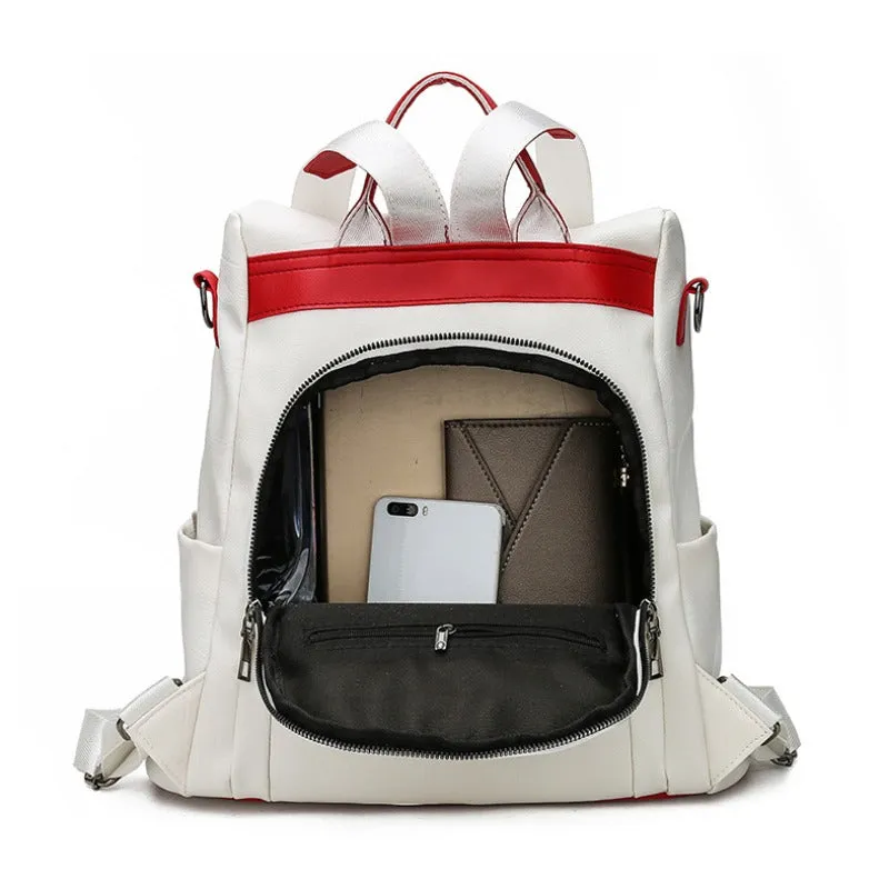 realaiot  New Soft Leather Women's Backpack Outdoor Travel Shoulder Casual Backpack Women's Bag