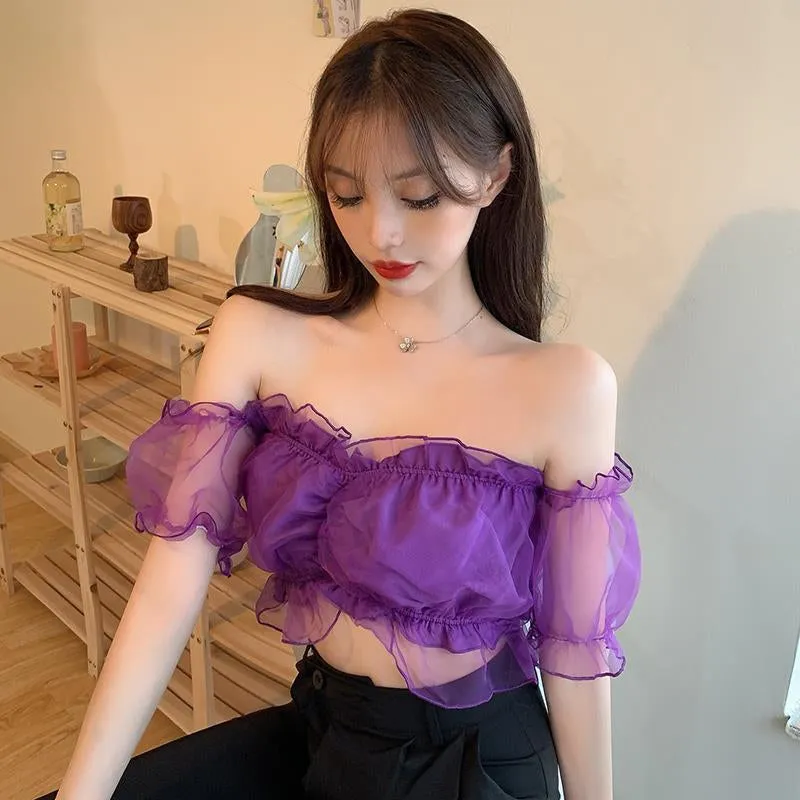 Sexy Mesh Transparent Summer Crop Tops