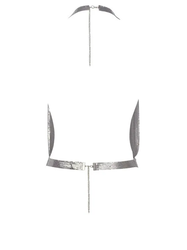 Shiema Silver Mesh Top