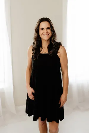 Shoulder Frill Tiered Dress