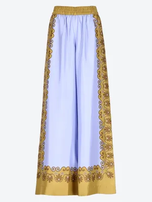 Silk twill palazzo pants